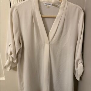 Calvin Klein Women's Cream Blouse
